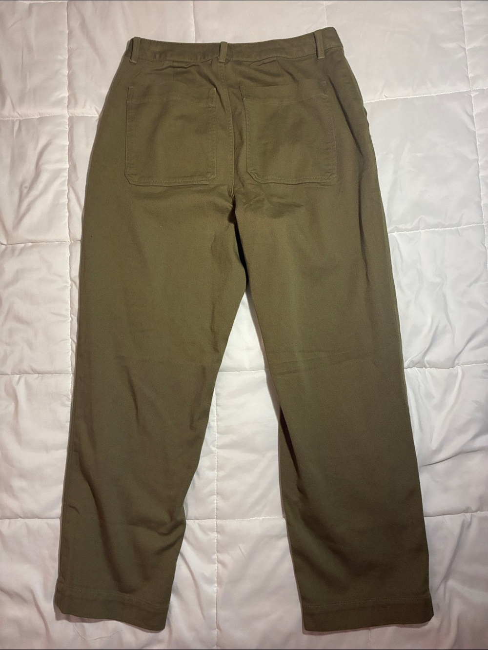 Quince Organic Stretch cotton twill straight leg cropped Pants women’s Sz 12 - Picture 7 of 12